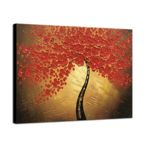 Abstract Canvas Oil Painting Pictures Wall Art Home Decor Flower Tree Brown - Picture 1 of 8