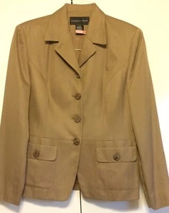 August Silk Size 8 Taupe Brown 100% Silk Blazer - Picture 1 of 6