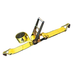 1 Pack Heavy Duty 4" x 30' Ratchet Tie Down Strap w/ J Hook WLL 5400 LBS YELLOW - Picture 1 of 7