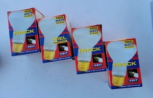 4x Fiet Electric 100 Watt Track Light Bulb Bulbs 100R20 NOS - Picture 1 of 3