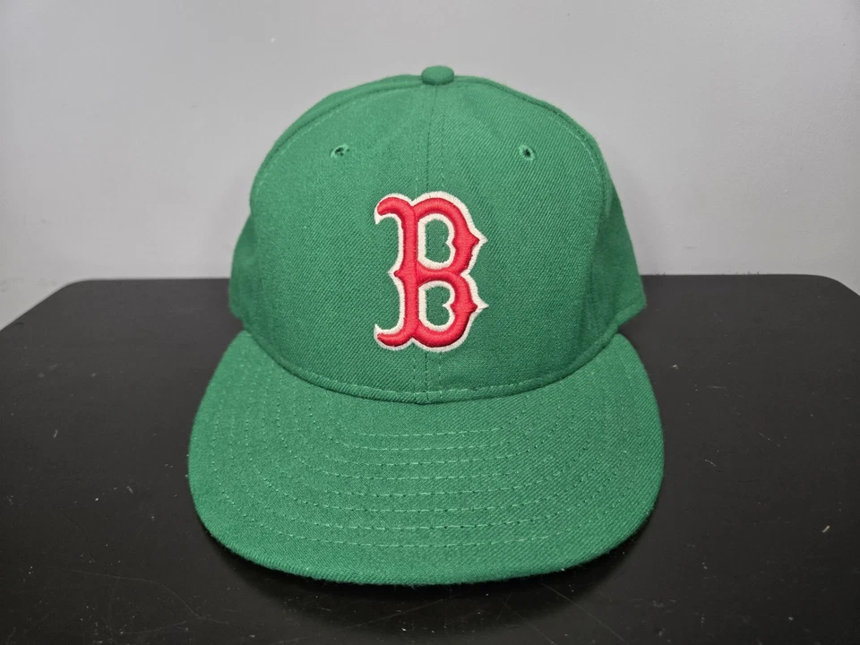 New Era 59Fifty Boston Medias Rojas Kelly Verde Día de San Patricio Sombrero Ajustado TALLA 7 Foto 1 de 4