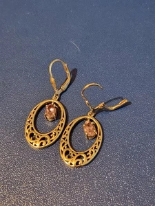 Pendientes colgantes de amatista de plata de ley - Imagen 1 de 4