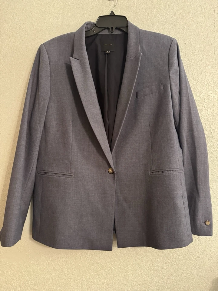 Blazer Alex Marie Feminino Azul Tamanho 16 Manga Completa Botão Frontal - Imagem 1 de 4