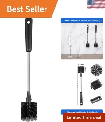 Escova ergonômica para garrafa de água com alça durável para limpeza segura e higiênica - Imagem 1 de 4