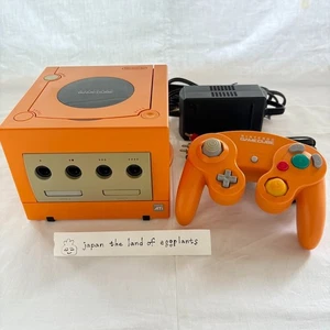 Nintendo GameCube Orange Console DOL-001 + Controller Cable Japan Tested NTSC-J - Picture 1 of 21