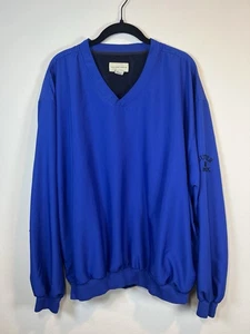 Cutter & Buck Mens V-Neck Lightweight Golf Pullover Shirt Jacket Blue Pockets XL - Picture 1 of 13