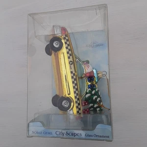 Kurt Adler Noble Gems Paesaggi Città Decorazione Vetro Fatto a Mano Taxi con Albero di Natale - Foto 1 di 9