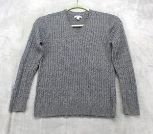 Croft & Barrow Pullover Herren mittelgrau V-Ausschnitt Zopfmuster Pulli Langarm - Bild 1 von 12