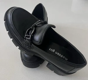 Steve Madden G-Hottie Women's 7 Black Chunky Lug Sole Loafer Shoes Gothic NWOT - Picture 1 of 9