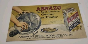 American Steel Wool Co advert blotter Abrazo Soap pot cleaner New York 1913 - Picture 1 of 2