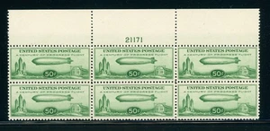 UNITED STATES MNH Air Post PLATE BLOCK: Scott #C18 50c Baby Zeppelin 1933 CV$600 - Picture 1 of 2