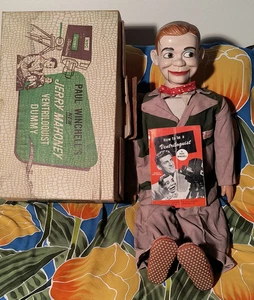 Working JERRY MAHONEY 32" Ventriloquist Dummy Juro 1950s w/Box & Booklet - Picture 1 of 21