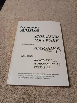 Commodore Amiga Enhancer Software Book AmigaDos 1.3 Kickstart Workbench Extras - Image 1 of 2