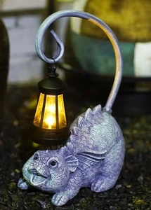 Baby Dragon Statue with Solar Lantern - Dragon Garden Decor and Housewarming ... - Picture 1 of 6
