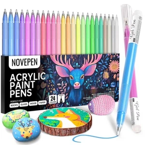 Acrylic Gel Pens, 24 Colors Adult Coloring Paint Pen, 1.0 Fine Tip Muticolor ... - Picture 1 of 9