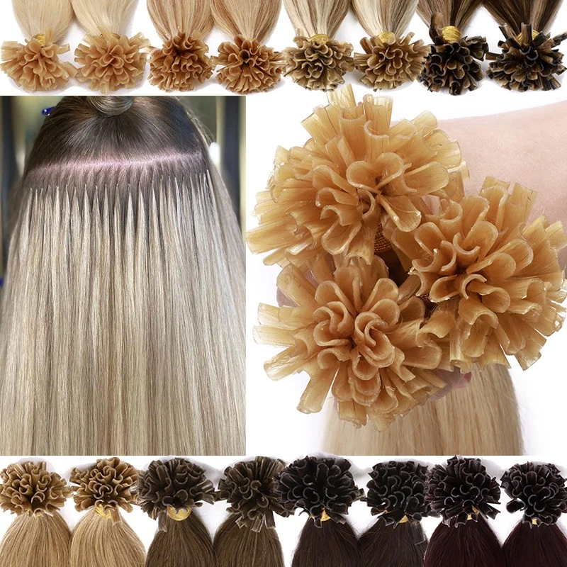 CLEARANCE Nail U Tip Utip Remy Human Hair Extensions 1G 0.5G Keratin Pre-Bonded - Image 1 of 4