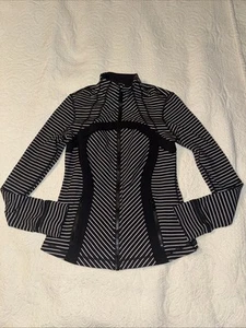 Lululemon Black White Define Jacket Striped Size 8 - Picture 1 of 12