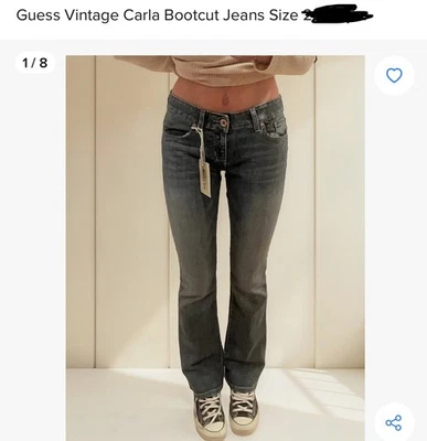Pantalones de mezclilla vintage GUESS tiro bajo lavado medio Carla Bootcut talla 24 Foto 1 de 4