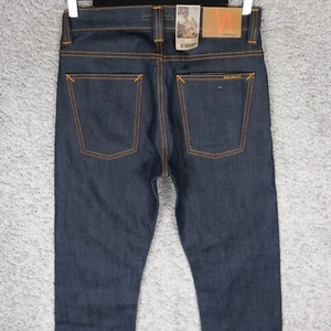 NUDIE JEANS MEN'S AVERAGE JOE DRY ORGANIC W31 L32 BLUE STRAIGHT JEANS DENIM BNWT - Picture 1 of 9