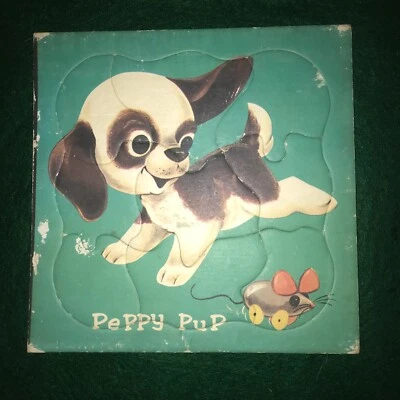 GR 03 Puzzle-Peppy Pup Tray Puzzle! Ele é adorável!!! **VINTAGE** - Imagem 1 de 2