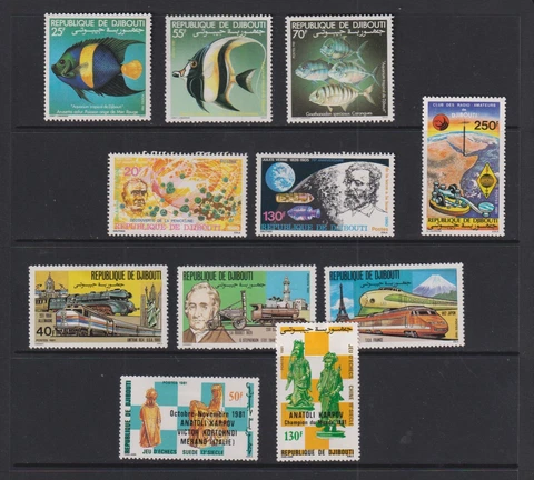 Djibouti - 5 mint commemorative sets, cat. $ 30.10 Cover