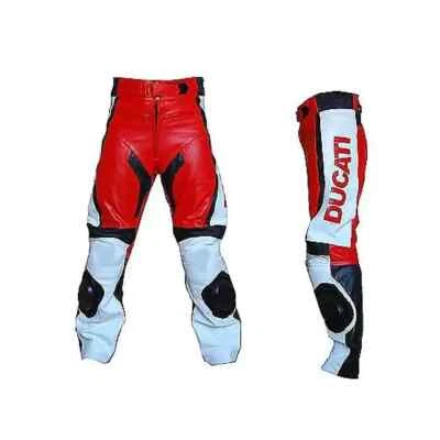 CALÇA DE MOTOCICLISTA MASCULINA DE COURO DUCATI CORSE-S-M-L-XL - Imagem 1 de 2