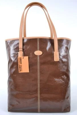 NWT Tod's Brown Toujours Shopping Media Coated Canvas Shopper Purse Bag Tote - Image 1 of 4