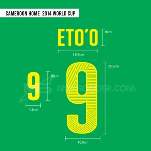 ETO'O #9 Kamerun Heim WM 2014 Print (PU-Material) - Bild 1 von 5