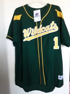 Camiseta deportiva para hombre verde amarillo con logotipo de Wildcats #1 grande - Imagen 1 de 3