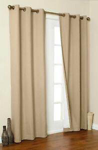 NEW 2 PANEL SOLID LINED THERMAL BLACKOUT GROMMET WINDOW CURTAIN DRAPE NEW JK64