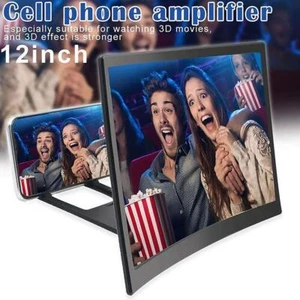12 inch Curved Screen Mobile Phone Amplifier HD Screen Magnifier Expander - Photo 1 sur 6