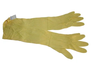VTG Gloves Unworn 60s Retro VTG Hand Wear Yellow Stretch Long NWT Vintage 50s  - Picture 1 of 8