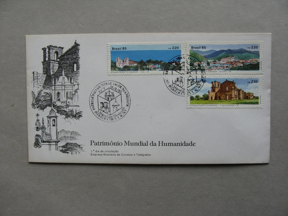 BRASIL / BRASIL, cubierta FDC 1985, patrimonio mundial UNESCO, edificios Foto 1 de 1