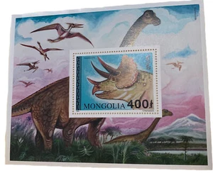 MONGOLIA Sc 2187 Stamp 1994 Dinosaurs Triceratops Souvenir Sheet MNH - Picture 1 of 3