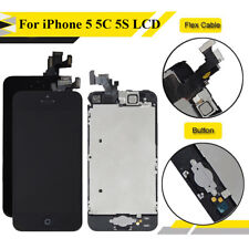 For iPhone 5 5C 5S Complete LCD Touch Screen Replace Digitizer Parts+Home Button