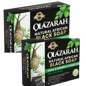 Natural African Black Soap w/Bamboo Charcoal-snail moisturizing body Soap, Repai - Picture 1 of 8