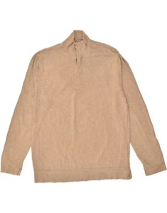 BANANA REPUBLIC Mens Button Neck Jumper Sweater XL Beige Cotton AA06 - Picture 1 of 3