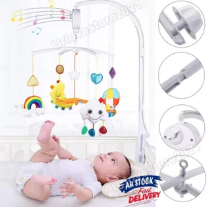 Baby Crib Mobile Bed Bell Toy Holder Arm Bracket Wind-up Music Box Cot Gift AU - Picture 1 of 22