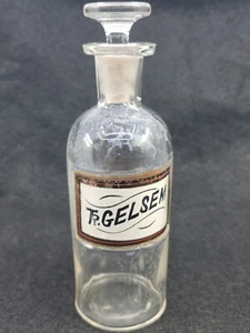 Antique Whitall Tatum Co Glass Apothecary Bottle Pharmacy Sunken Label Medicine - Picture 1 of 5