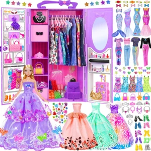 92 piezas PIEZAS Ropa Barbie Muñeca Moda Ropa Trajes Vestir Vestir Zapatos - Imagen 1 de 12