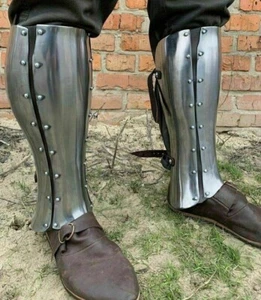 Medieval Knight Armor Pair Of Legs Functional Greaves LARP Armor cosplay costume - Picture 1 of 3
