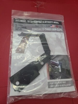 1911 Clip Holster Right Side Made By Clipdraw ~ BLACK - Image 1 of 3