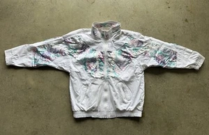 Vintage Current Seen Abstract Floral Iridescent Full Zip Bomber Jacket Size S - Picture 1 of 8