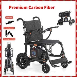 300W 24V Premium Carbon Fiber Folding Electric Wheelchair Mobility Aid Motorized - Picture 1 of 23