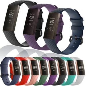 For Fitbit Charge 4 3 Silicone Sport Band Rubber Strap Bracelet Replacement - Picture 1 of 22