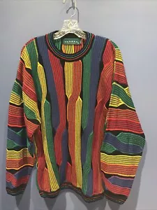 Mens Medium Chunky Color sweater, Tundra Canda, Mr. Rodger, 3D, EXCELLENT - Picture 1 of 3