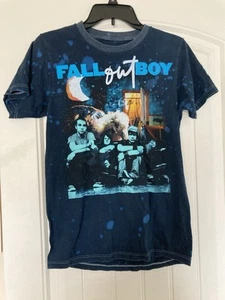 Fall Out Boy Men's Shirt SMALL Blue Tie Dye Short Sleeve Infinity On High Cover - Picture 1 of 4