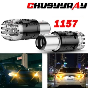 For Mitsubishi Mirage G4 2017-2019 2x Amber Yellow 1157 LED Turn Signal Bulbs - Picture 1 of 16