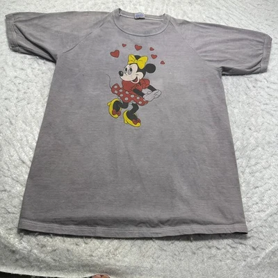 Camiseta De Colección Años 80 Disney Minnie Mouse Gris Manga Corta Cuello Redondo Mujer Grande Foto 1 de 4