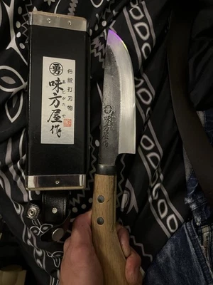 Cuchillo de caza hecho a mano indestructible Tsukasa Hinoura Ajikataya Ken-nata Badass Foto 1 de 4
